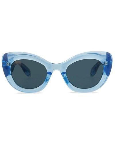 Alexander McQueen 52mm Cat Eye Sunglasses - Blue