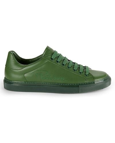 Roberto Cavalli Low Top Leather Sneakers - Green