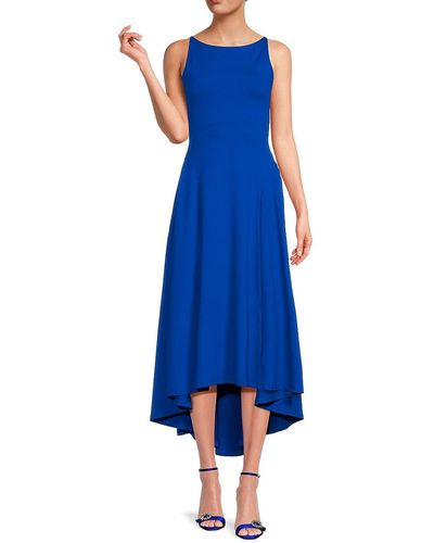 Susana Monaco Boatneck High Low Midi Dress - Blue
