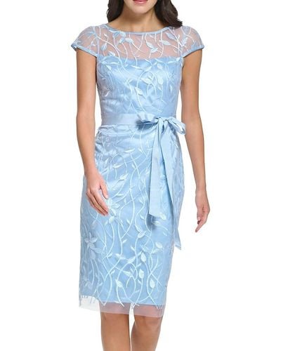 Eliza J Embroidered Sheah Dress - Blue