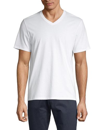 Vince Pima Cotton Slim Fit V-neck T-shirt - White