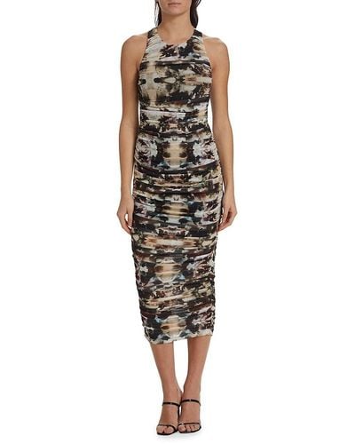 Cami NYC Lissi Print Ruched Midi Dress - Multicolor