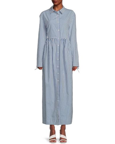 Onia 'Stripe Maxi A Line Shirt Dress - Blue
