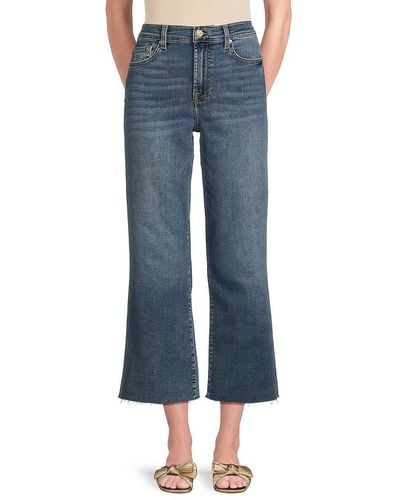 7 For All Mankind Alexa High Rise Wide Leg Cropped Jeans - Blue