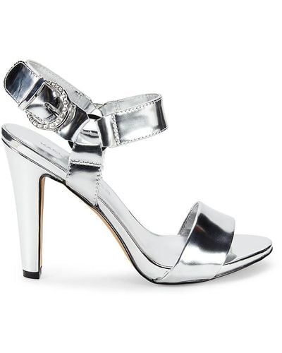 Karl Lagerfeld Cieone Leather Stiletto Sandals - Metallic