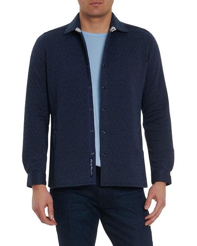 Robert Graham Jackdaw Knit Shirt Jacket - Blue