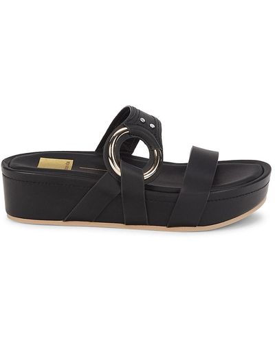 Dolce Vita Cicily Dual-Strap Flatform Sandals - Black