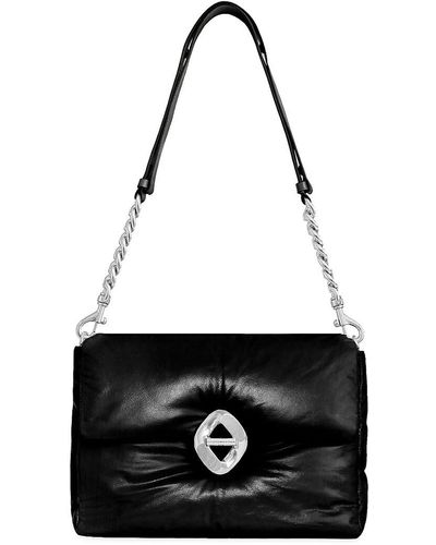 Rebecca Minkoff The G Puff Leather Shoulder Bag - Black