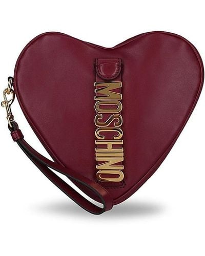 Moschino Logo Heart Shaped Wristlet - Purple