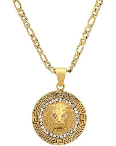 Anthony Jacobs 18k Goldplated, Stainless Steel & Simulated Diamond Lion Head Pendant Necklace - Metallic