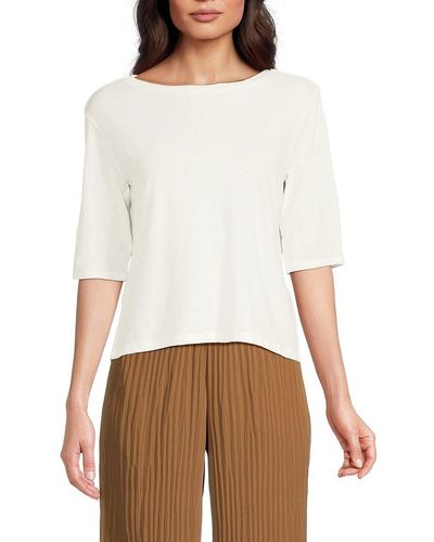 Vince Cotton Linen Relaxed Top - White