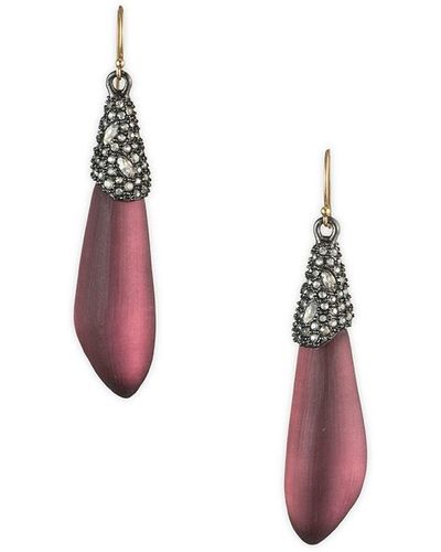 Alexis Vanitas Crystal Encrusted Capped Earrings - Pink