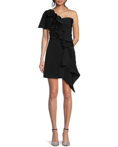 Tanya Taylor Irene Ruffle Mini Dress - Black