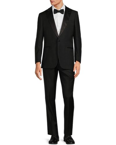 Class Roberto Cavalli Solid Wool Suit - Black
