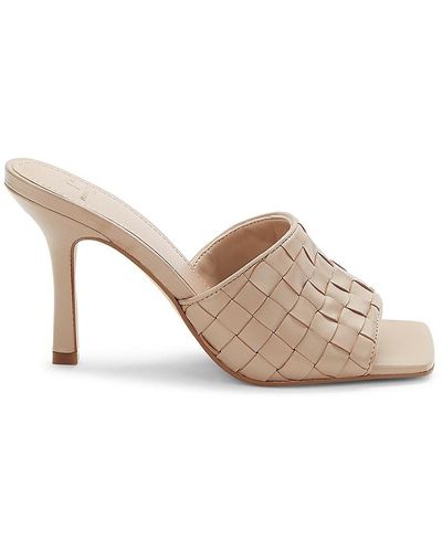 Marc Fisher Mildara Woven Leather Mules - Natural