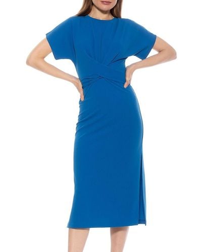 Alexia Admor Cairo Twist Front Midi Dress - Blue