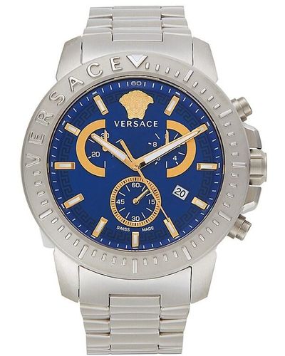 Versace 45Mm Stainless Steel Bracelet Chronograph Watch - Multicolour