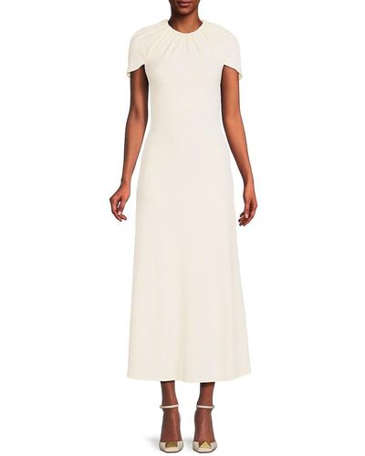 Brandon Maxwell Cape Style A-line Dress - White