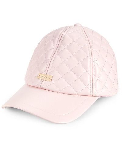 Alexia Admor Samantha Quilted Faux Leather Cap - Pink