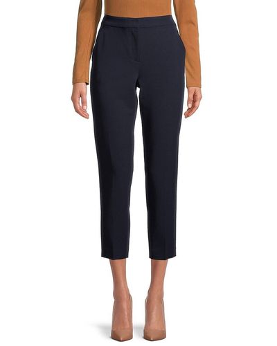 Tommy Hilfiger Woven Flat Front Ankle Pants - Blue