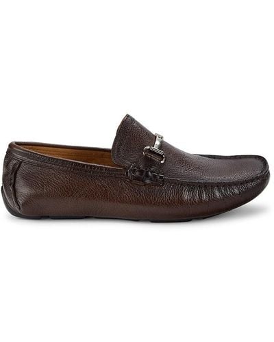 Saks Fifth Avenue Leather Bit Driving Loafers - Brown