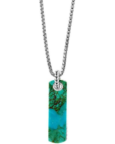 Effy Sterling & Tag Pendant Necklace - Green