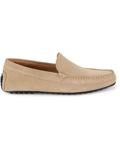 BOSS Grady Suede Driving Loafers - Natural