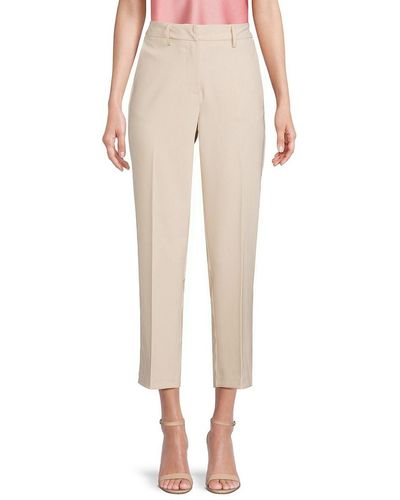 Bagatelle Cropped Flat Front Straight Fit Pants - Natural