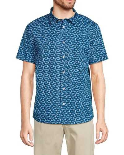 Slate & Stone Whale Print Shirt - Blue