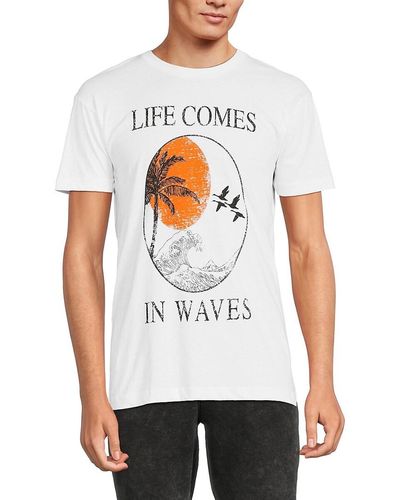 Kinetix Life Comes In Waves Graphic Tee - White