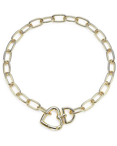 Argento Vivo 14k Goldplated Heart Chain 18" Necklace - Metallic
