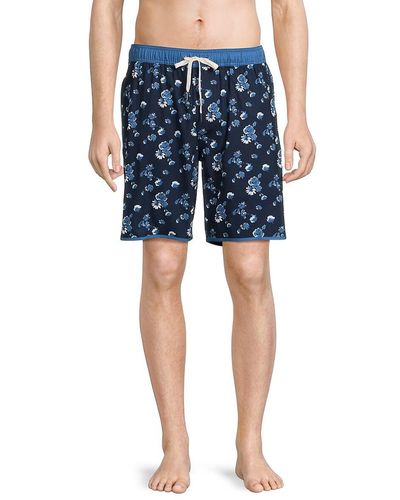 Fair Harbor Floral Swim Shorts - Blue