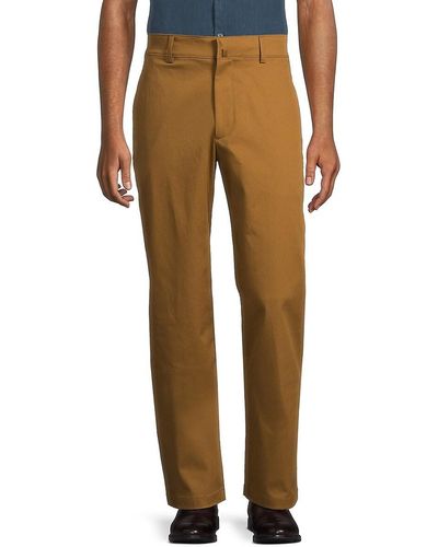 Theory High Rise Stretch Cotton Pants - Natural