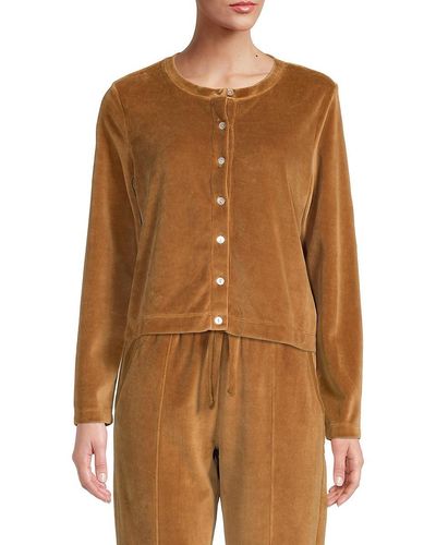 Skin Adaline Velour Cardigan - Brown