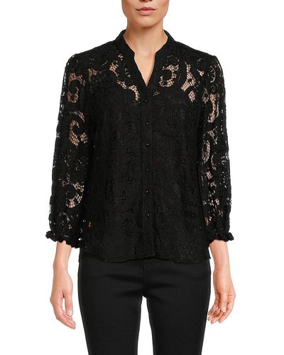 Saks Fifth Avenue Saks Fifth Avenue Lace Blouse - Black