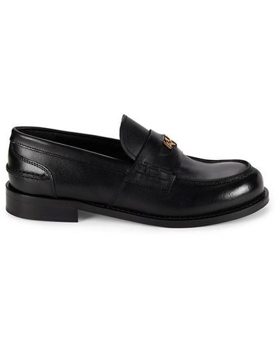 Roberto Cavalli Leather Penny Loafers - Black