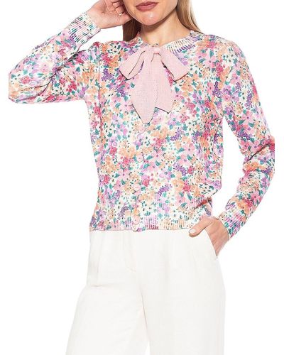 Alexia Admor The Calix Bow Floral Cardigan - Pink