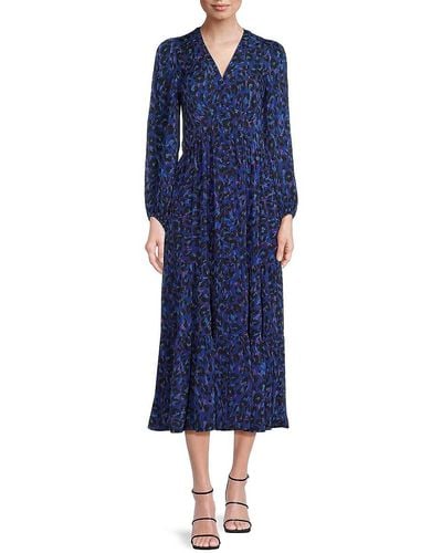Ba&sh Linette Print Tiered Maxi Dress - Blue