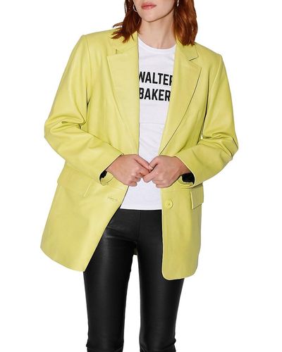Walter Baker 'Kira Oversized Leather Blazer - Yellow