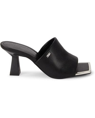 DKNY Kellyn Block Heel Sandals - Black