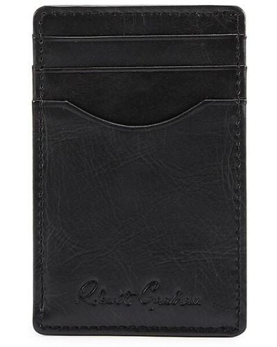 Robert Graham Logo Leather Card Holder - Black