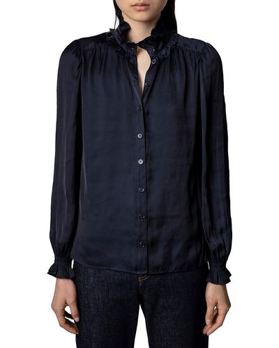 Zadig & Voltaire Tacca Satin Shirt - Blue