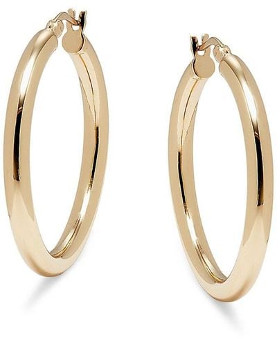Argento Vivo 18k Goldplated Sterling Silver Oval Hoop Earrings - Metallic