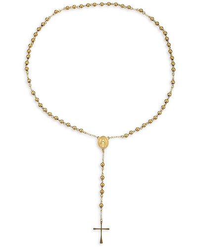 Eye Candy LA Chris Rosary Goldtone Lariat Necklace - Natural