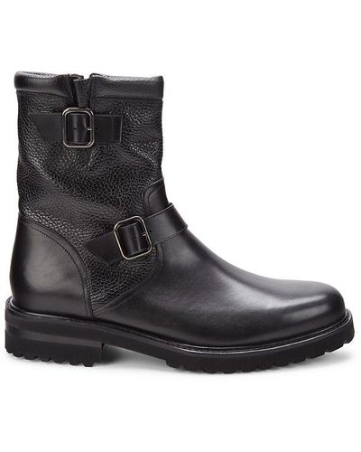 Mezlan Leather Combat Boots - Black