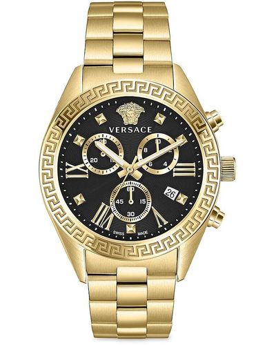 Versace Greca Chrono Goldtone Stainless Steel Watch - Metallic