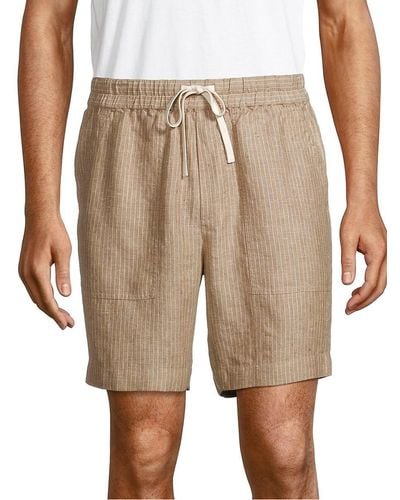 Vince Striped Drawstring Shorts - Natural