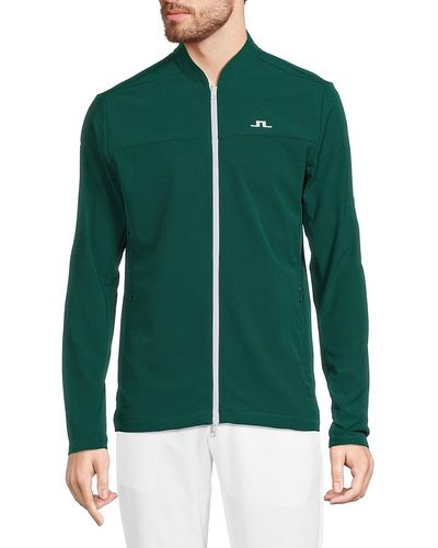 J.Lindeberg Jeff Baseball Collar Jacket - Green