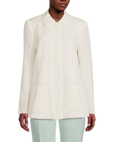 Akris Mulberry Silk Blend Shirt Jacket - White