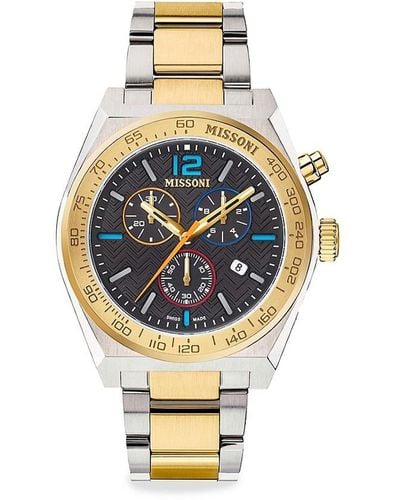 Missoni 331 Active 44.5mm Two Tone Stainless Steel Chronograph Bracelet Watch - Metallic